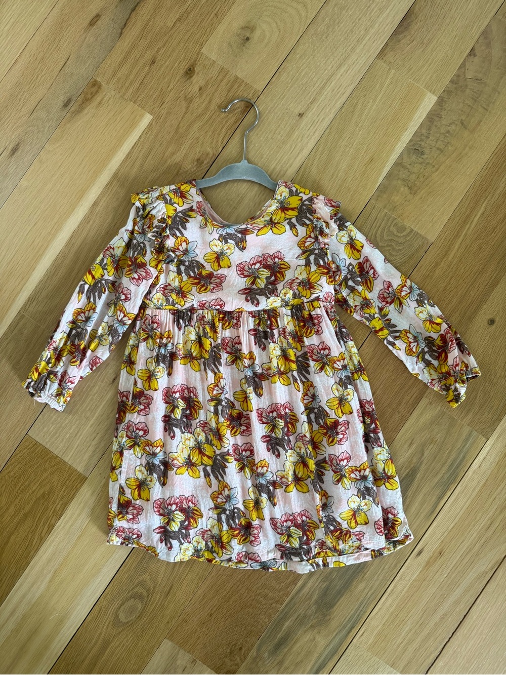 mabel + honey Girls Long-Sleeve Floral Dress